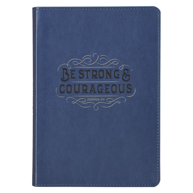 Journal Classic Zip Navy Be Strong & Courageous Josh. 1:9 - Ingram