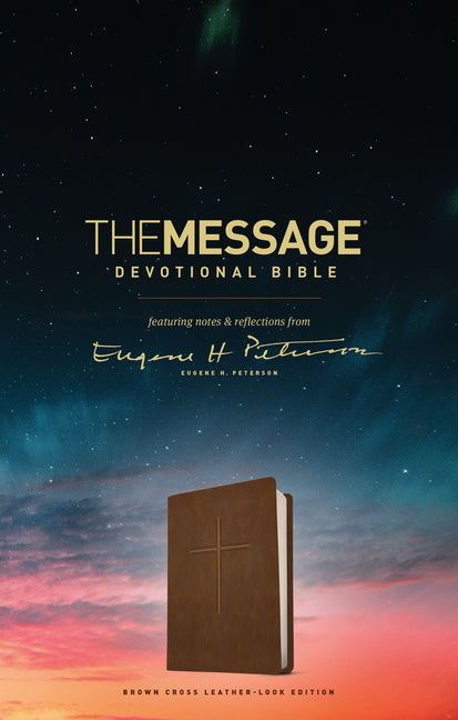 Message Devotional Bible, Brown Cross: Featuring Notes & Reflections from Eugene H. Peterson - Ingram
