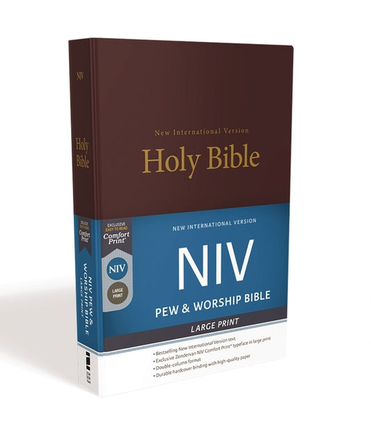 NIV, Pew and Worship Bible, Large Print, Hardcover, Burgundy (Special) - Ingram